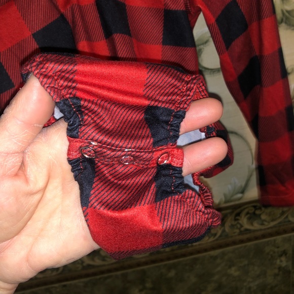 Bailey’s Blossoms Buffalo Plaid long sleeve bodysuit! - Picture 3 of 3